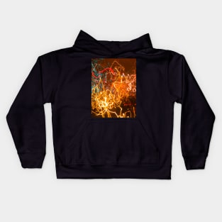 Glowing swirled neon lines Kids Hoodie